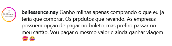 Depoimento sobre ganhar milhas com compras feitas no cartão