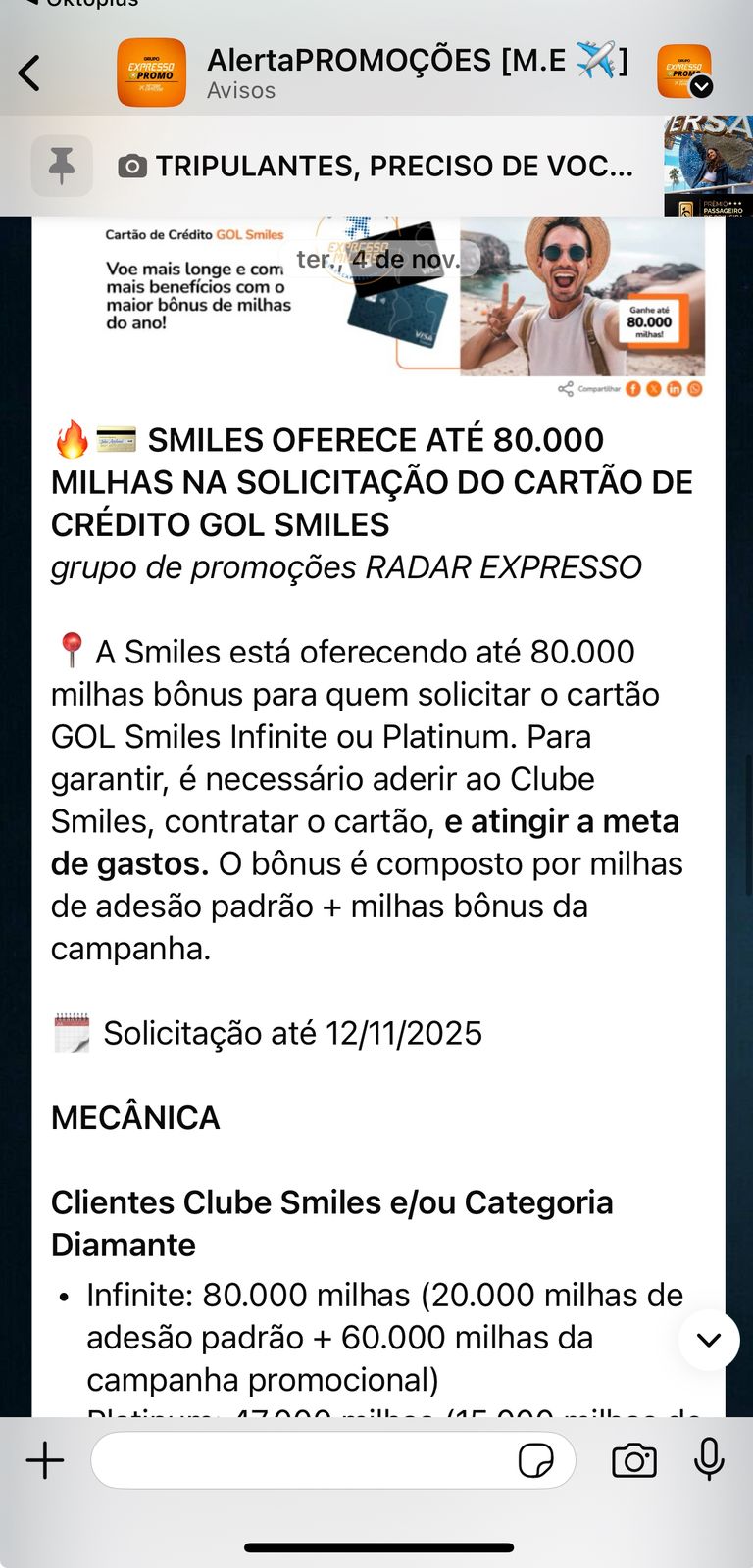 Alerta do Radar Expresso sobre cartão de crédito e milhas Smiles